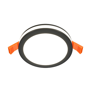 встраиваемый потолочный светильник черного цвета с утопленным источником света