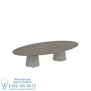 СТОЛ CONIX ELLIPSE 250X130 CM ВЫСОКИЕ НОЖКИ ДЛЯ ЗАЛОВ БЕТОН ЦЕМЕНТ СЕРЫЙ - СТОЛЕШНИЦА CERAMIC TERRA MARRONE Royal Botania