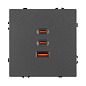 061837 Arlight Механизм розетки с быстрой USB зарядкой SCT-NOBE-MUACC-SFPL-FC-GR (65 Вт, QC3) — фото 3