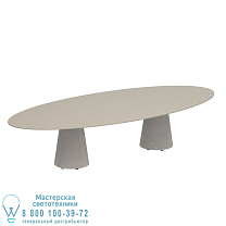 СТОЛ CONIX ELLIPSE 320X140 СМ НИЗКИЕ ОБЕДЕННЫЕ НОЖКИ БЕТОН ЦЕМЕНТ СЕРЫЙ - КЕРАМИЧЕСКАЯ СТОЛЕШНИЦА ЖЕМЧУЖНО-СЕРЫЙ Royal Botania