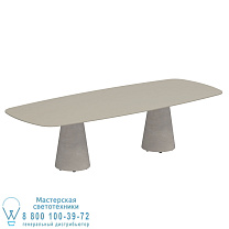 СТОЛ CONIX 300X120 CM НОЖКИ БЕТОН ЦЕМЕНТ СЕРЫЙ - СТОЛЕШНИЦА СТОЛА КЕРАМИЧЕСКАЯ ЖЕМЧУГ СЕРЫЙ Royal Botania