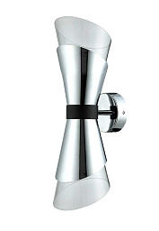 1950/402 Crystal Lux Gris двухламповое настенное бра с цилиндрическим корпусом из хромированного металла