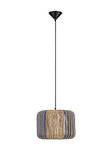 Natural, Blue & Yellow Rope Sandy Black Steel Base LED E27 1x12Watt 100-240Volt IP20 Bulb Excluded D:33 H:230 cm