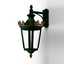 Louvre N° 6; one-piece clear glass Built-in LED 2700°K warm white 13W; British green