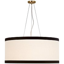 Walker Large Hanging Shade золото с кремовым льняным абажуром и черной льняной окантовкой