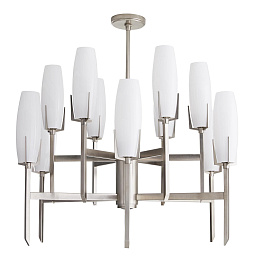 89127 Arteriors Keifer подвесная люстра крупная с двумя ярусами белых плафонов в форме колоколов