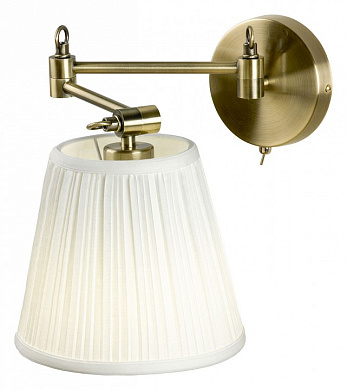 настенное бра с ребристым плафоном и регулируемым кронштейном под бронзу