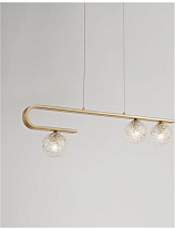 Clear Structured Glass & Brass Gold Steel LED G9 3x5 Watt 100-240 Volt IP20 Bulb Excluded L: 80 W: 10 H: 180 cm