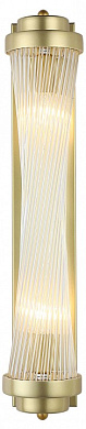 настенный накладной светильник с продолговатым корпусом и стеклянными рёбрами