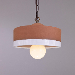 MLCMP084 Mullan Lighting Seville подвесной одноламповый светильник с керамическим цилиндрическим абажуром терракотового цвета