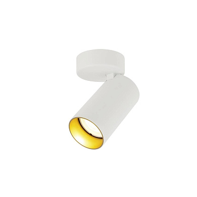 накладной потолочный спот белый с золотистым отражателем