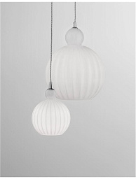 9190881 Nova Luce Odell подвесной светильник с ребристым плафоном из белого матового стекла