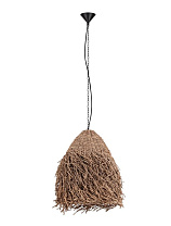 Natural Seagrass Black Fabric Wire & Base LED E27 1x12 Watt 100-240Volt IP20 Bulb Excluded D:40 H:200cm