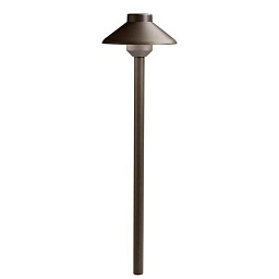15821AZT27 Kichler 12 volt led садовый светильник-столбик для дорожек с купольным плафоном и матовым покрытием