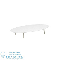 STYLETTO LOW LOUNGE TABLE 250X130CM ALU LEGS ГРИБНАЯ КЕРАМИЧЕСКАЯ СТОЛЕШНИЦА БЕЛАЯ Royal Botania