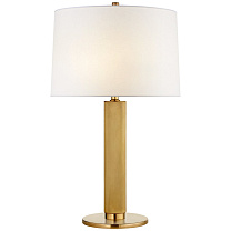 Barrett Medium Knurled Table Lamp натуральная латунь с льняным абажуром