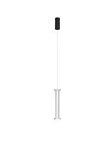 Triac Dimmable Matt Black Metal, Satin Nickel & Clear Acrylic LED 6 Watt 220-240 Volt 398Lm IP20 3000K L:6.4 W:6.4 H:200 cm
