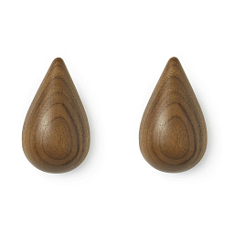 331560 Normann Copenhagen Drop It настенные крючки каплевидной формы орехового оттенка