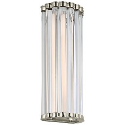 CHD2925PN-CG Visual Comfort Kean настенное бра с вертикальными стеклянными трубками и никелевым основанием