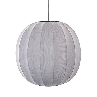 KW60 SI Knit-Wit Made By Hand Светильник с крупным серым тканевым абажуром округлой формы