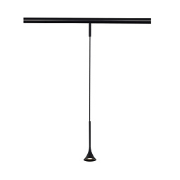 ST688.446.05 ST-Luce Super5 подвесной светильник с белым сферическим плафоном на длинном черном штоке для магнитного трека 48V