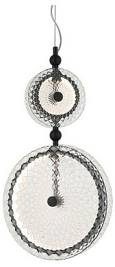 подвесной светильник с тремя стеклянными дисками черный