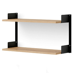 42006 + 42010 + 42008 WALL New Works New Works Shelving System настенная полка дуб черный с прямоугольными консолями