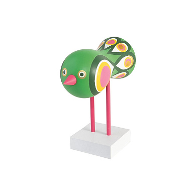 2876-0100 Birds 1967 Design House Stockholm Статуэтка птицы с зелёным узором на белом основании