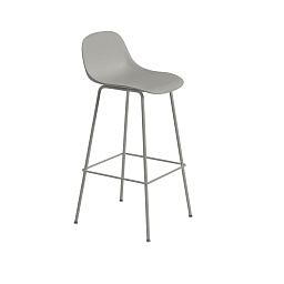 FIBABTUN03031 Muuto Fiber барный стул серый с мягким сиденьем 75 см