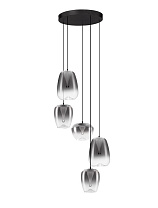 Triac Dimmable Gradient Smokey Gray Glass & Matt Black Metal Base LED 18Watt 220-240Volt 1080Lm IP20 3000K D:47 H:37-227 cm