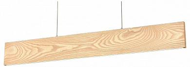 подвесной светильник из светлого массива дерева с ровным рассеиванием света