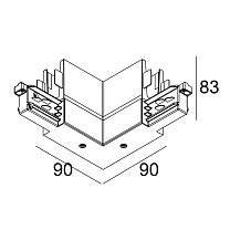 TRACK 3F DIM H CORNER 90° IN B
