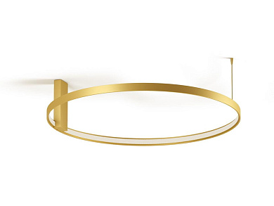 потолочный кольцевой светильник белого цвета среднего размера