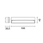 EI47 Walky iGuzzini Rectangular optic assembly 180x45mm – AL optic – Warm White LED – 24Vdc - Rust Brown — фото 1