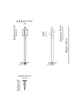 TUBE 90-2L OLIVE; TUBE 90-2L CORTEN LED 2 x 4,5W 1092lm 250mA 106 x 16 x 10 cm; TUBE 90-2L BLACK 3000K CRI≥90 230V VOL 0,017 m³; TUBE 90-2L WHITE