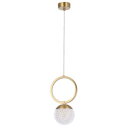 CAROLINA SP1 V1 BRASS Crystal Lux CAROLINA подвесной светильник с декоративным кольцом и шарообразным рассеивателем