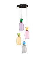 Glossy Jasper, Purple, Yellow, Pink, Light Green, Light Blue & Smokey Glass Gold Metal LED 20 Watt 220-240Volt 1800Lm IP20 3000K D:42 H: 150 cm
