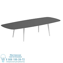 НИЗКИЙ ОБЕДЕННЫЙ СТОЛ STYLETTO 300X120CM АЛЮМИНИЕВЫЕ НОЖКИ БЕЛЫЙ КЕРАМИЧЕСКИЙ СТОЛ ЧЕРНЫЙ Royal Botania