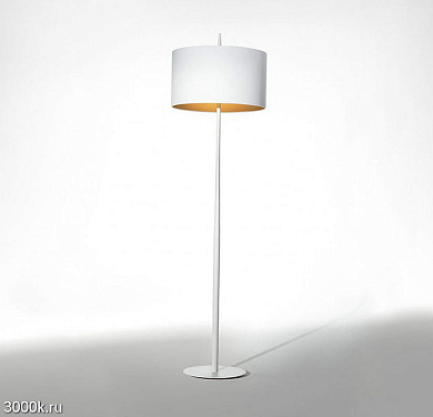 торшер с текстильным абажуром на прямой стойке