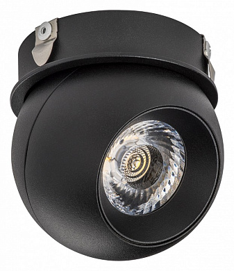 встраиваемый потолочный светильник черного цвета с поворотной головкой