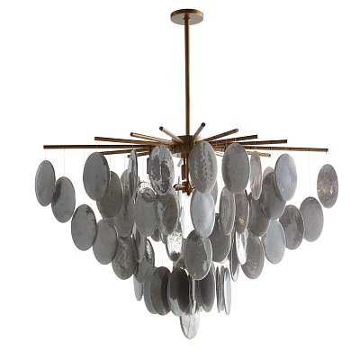 Люстра Arteriors Tiffany, дымчатое стекло и античная латунь