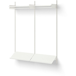 41968 New Works New Works Shelving System шкаф для одежды с двумя полками и белыми элементами крепления