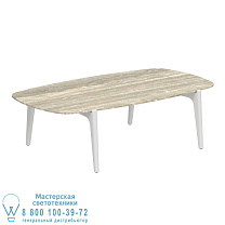 СТОЛИК ДЛЯ ЧАЯ 120X65CM БЕЛЫЙ КЕРАМИЧЕСКИЙ ТРАВЕРТИН Royal Botania