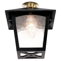 BL6C-BLACK Elstead York уличный потолочный светильник фонарь с трапециевидным корпусом и прозрачными стеклянными панелями