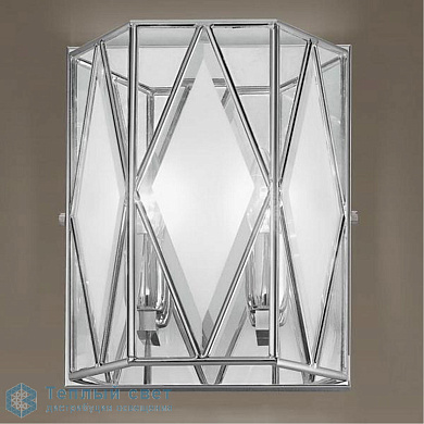 настенный светильник с ромбовидным корпусом из матового стекла и металлических граней