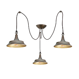 3120.3L Moretti Luce Atelier потолочная люстра с тремя металлическими плафонами на гибких тросах