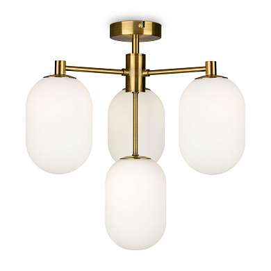 четырехламповый подвесной светильник с овальными плафонами на штанге