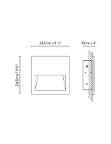 LAP WR20 LED CORTEN 18 x 42 x 42 cm; LAP WR20 LED INOX VOL 0,031 m³