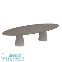 СТОЛ CONIX ELLIPSE 320X140 СМ НИЗКИЕ ОБЕДЕННЫЕ НОЖКИ БЕТОН ЦЕМЕНТ СЕРЫЙ - СТОЛЕШНИЦА КЕРАМИЧЕСКАЯ TERRA MARRONE Royal Botania