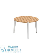 СТОЛИК TEA TIME Ø60CM H40 БЕЛЫЙ С СТОЛЕШНИЦОЙ ИЗ ТИКА Royal Botania